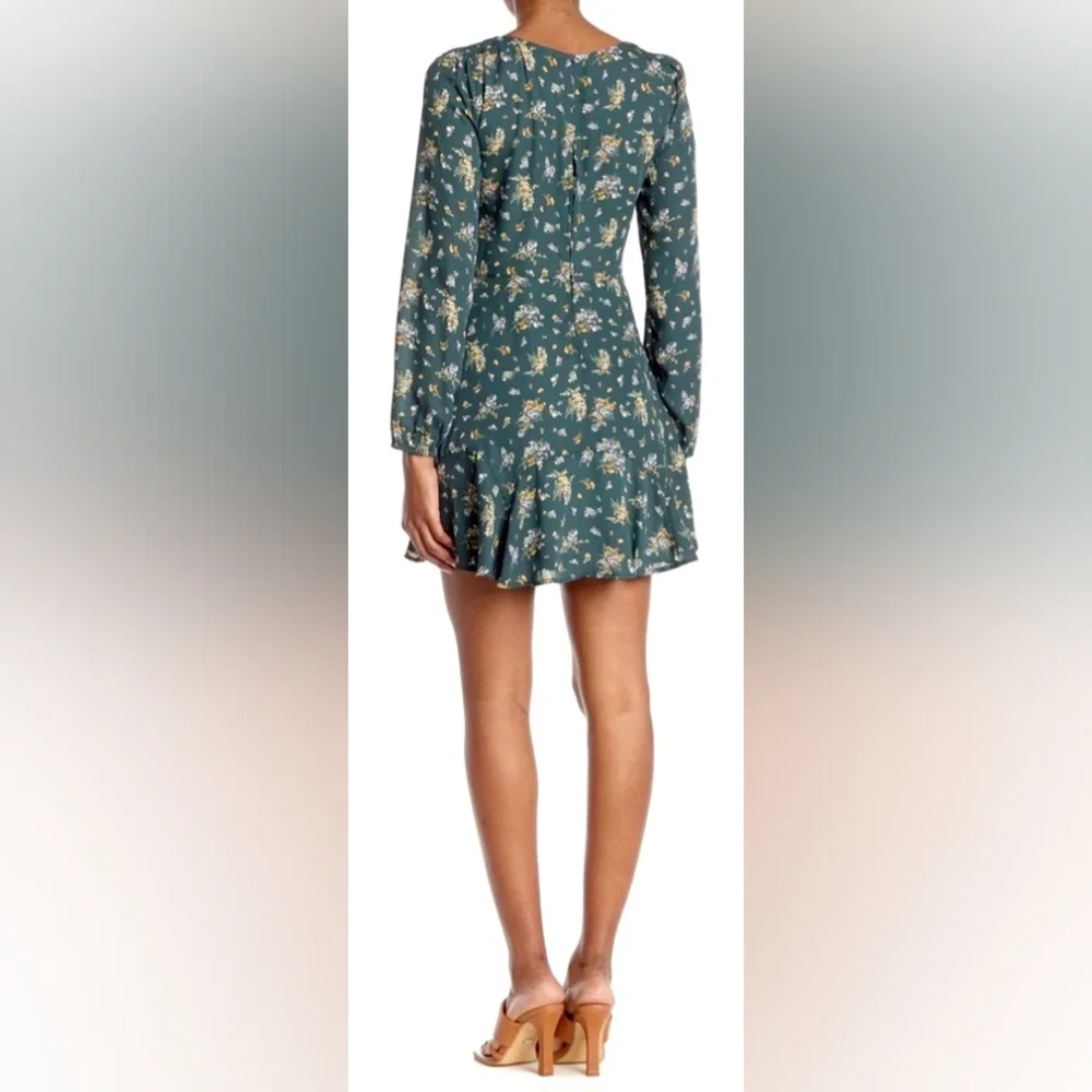 Trixxi Francesca's Women Long Sleeve Mini Dress Floral/Paisley Green Lined Small - Picture 16 of 16